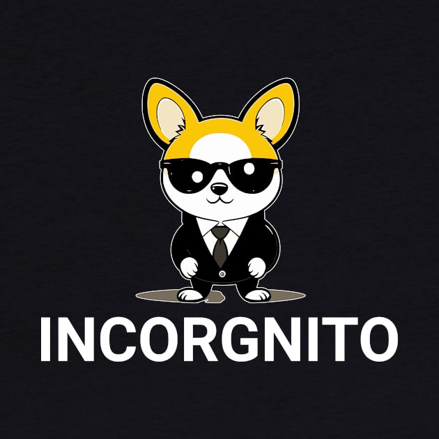 Incognito Detective Corgi Pun INCORGnito Funny Dog Lovers Puns by sarcasmandadulting